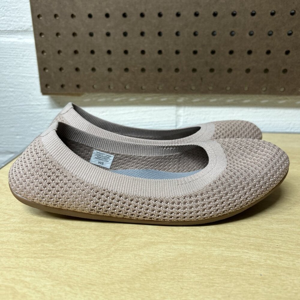 Heyfolks Slip On Ballet Flats Pink Blush Size 8 Womens Shoes Comfort Knit